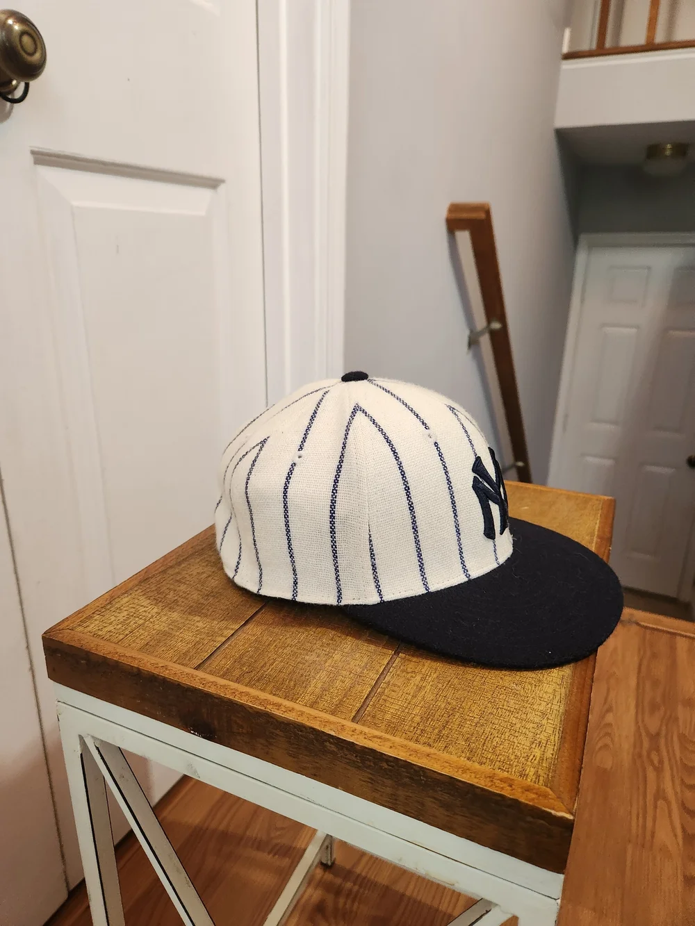 American Needle Pinstripe New York Yankees Cap - Navy & White